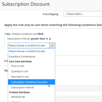 Adaptive Subscriptions promotion rule options